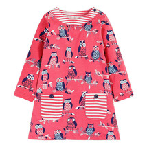 NEW Owl Puffin Dinosaur Mallard Duck Girls Long Sleeve Tunic Dress  - £10.38 GBP