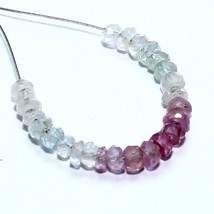 Natural Pink Sapphire Rondelle Beads Briolette Loose Gemstone Making Jewelry - £7.38 GBP