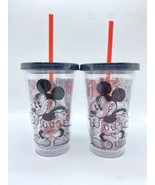 (2) Disney Store Mickey Mouse Drawing Red/Black Angry Mickey Tumbler w/R... - $54.23 CAD
