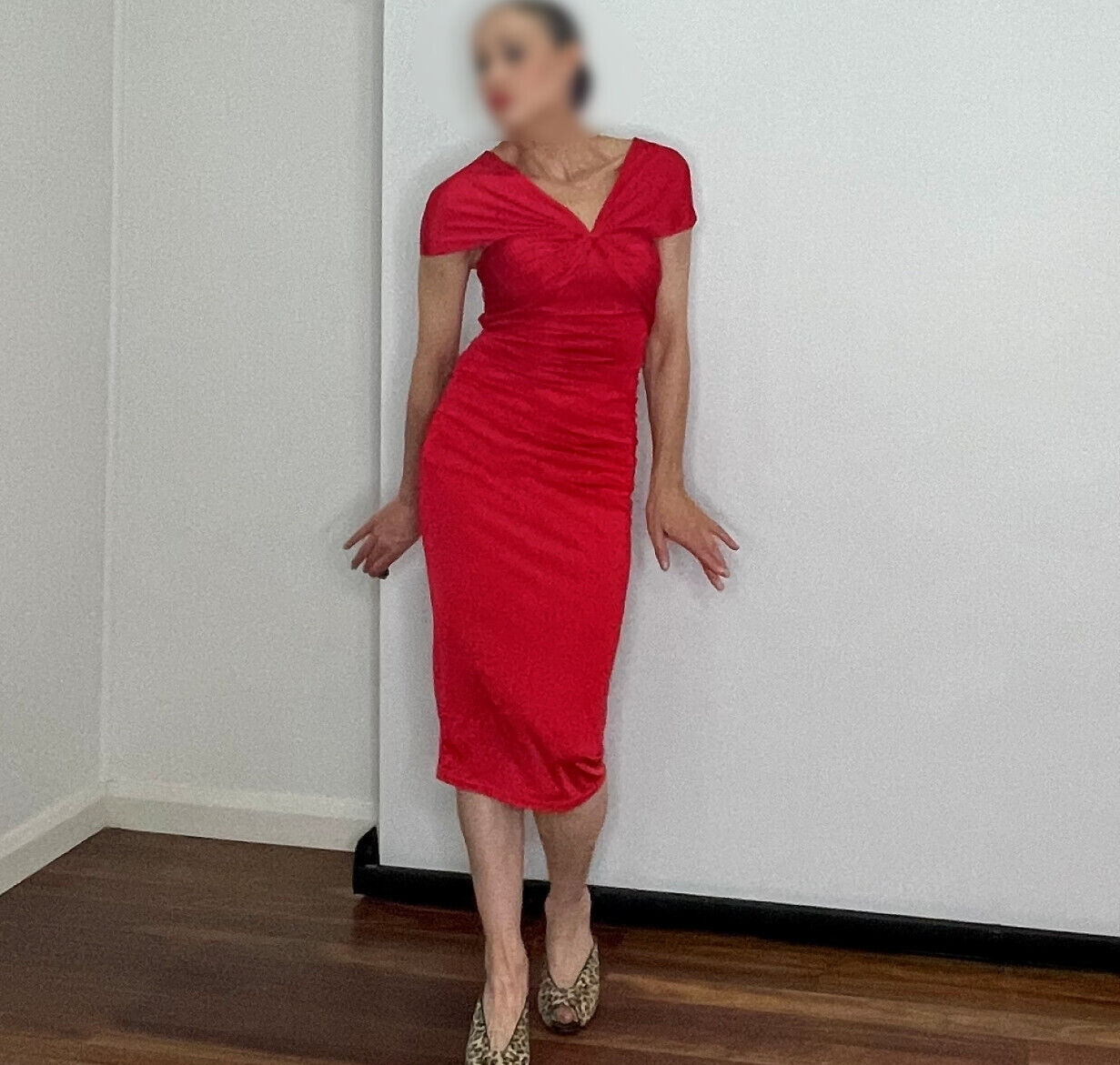 Hot Pink Dress Stretchy Dress Midi Cocktail Dinner Work Dress - $364.24