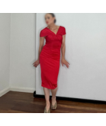 Hot Pink Dress Stretchy Dress Midi Cocktail Dinner Work Dress - €313,81 EUR