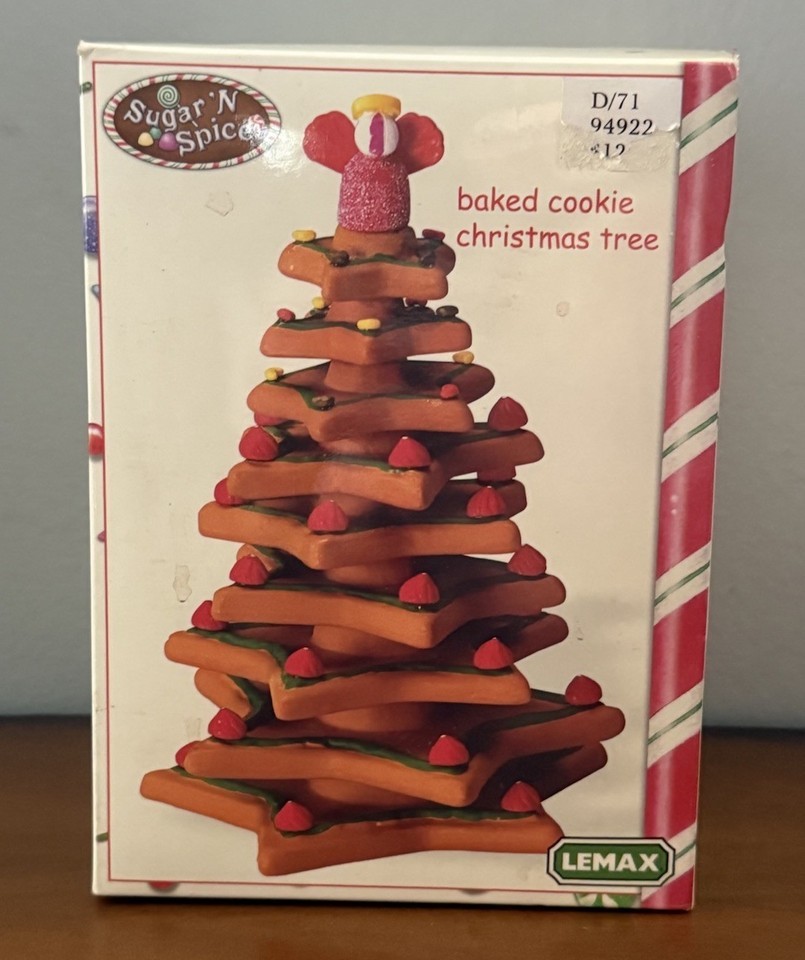 VTG Retired 2004 LEMAX Baked Cookie Christmas Tree Sugar & Spice Village MIB Item image 2