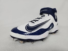 Nike Alpha Huarache Elite 4 Mid Baseball Cleats Men&#39;s 14 White Navy HQ18... - $68.99