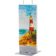 Flatyz Red and White Lighthouse Candle - £13.32 GBP