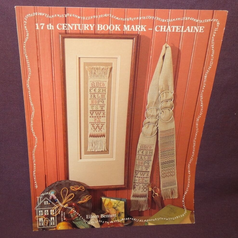 "17th Century Bookmark - Chatelaine" Needlework Pattern Sampler ABC Leaflet 1986 - $15.62