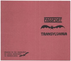 Transylvania Passport Spoof From Horror Host Zacherley New Unused Never Folded - £94.39 GBP