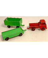 3 Vitg. 1960s TootsieToys Flat Truck, Flat Stake Trailer w/Drop Down Ram... - $275.97 MXN