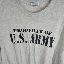 Vtg ARMY Tee 90s Military Graphic Tee 2XL Soft Gray Hanes 50 50 grunge t-shirt - £13.21 GBP