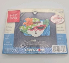 DIMENSIONS Punch Needle Kit 73132 Summer Cat Kitty Fun Sunglasses Fashio... - $234.12 MXN
