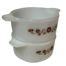 Dynaware PyrORey Ramekin Dish Brown Daisy Milk Glass Casserole Vintage L... - $14.06 CAD