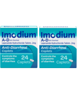 2 x Imodium A-D Diarrhea Relief Caplets with Loperamide 24 Ct. ea 48 tot... - $565.28 MXN