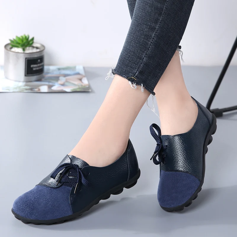2024 Spring Women Ox Shoes Ballerina Flats Shoes Woman Leather Shoes Moccasins   - £124.10 GBP