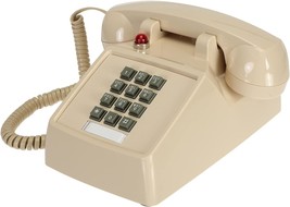 Retro Corded Desk Phone, Single Line Vintage Phone With, Beige From Soujoy - £34.55 GBP