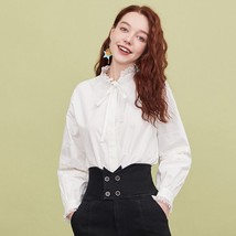 ARTKA 2020 Early Autumn New Women Blouses Elegant Retro  Bow Tie Collar Shirt Pu - £137.79 GBP