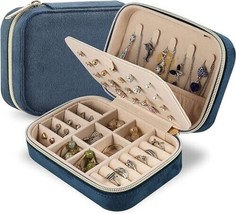 Joyero de terciopelo para mujer, caja organizadora de pendientes de viaj... - $29.05