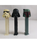 Lot of 3 Star Wars Pez Dispensers Boba Fett, Storm Trooper, &amp; Darth Vade... - £4.62 GBP