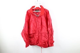 Vintage 90s Eddie Bauer Mens Size XL Packable Hooded Windbreaker Jacket Red - £35.00 GBP