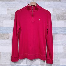 POLO Ralph Lauren Half Zip Sweater Red Lightweight Cotton Casual Boys XL... - $39.59