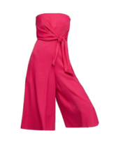 NWT Anthropologie Maeve Brin in Rose Pink Strapless Wide Crop Leg Jumpsu... - $51.48