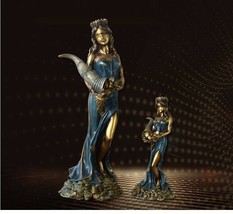 Goddess Figurine Statue Resin Blinded Greek Wealth Plouto LUCKY Sculpture Decor - £119.18 GBP