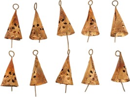 Vintage-Inspired Gold Christmas Bells - Pack of 5 - Jingle Bell Ornaments - $18.80