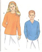 Girls Boys Easy Long Sleeve Pullover Tops Learn To Sew Kwik Sew Pattern 8-16 - £10.40 GBP