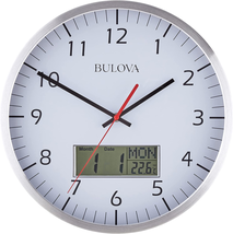 Wall Clock Battery Powered Silver NEW - £36.63 GBP