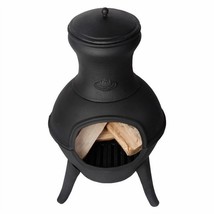 Small Black Outdoor Cast Iron Chimenea Wood Burning  Fire Pit - $356.49