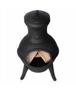 Small Black Outdoor Cast Iron Chimenea Wood Burning  Fire Pit - $492.35 CAD