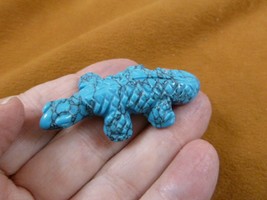 (Y-LIZ-UR-567) Blue Howlite UROMASTYX LIZARD carving FIGURINE gemstone a... - £11.19 GBP