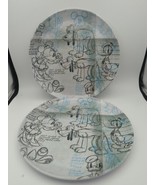 2 ZAK! Designs Mickey Minnie Donald &amp; Pluto Sketch 10&quot; Melamine Plates - $21.78