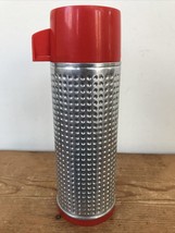 Vintage Aladdin Thermos 71B Dimpled Aluminum Red Top Bullet Thermo King ... - $49.99