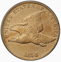 1858 US Flying Eagle Cent Large Letters About Uncirculated Iconic US Type Coin - £254.48 GBP