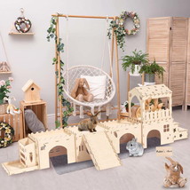 Wooden Rabbit Hutch Large Outdoor and Indoor House Habitat Small Animal ... - $47.72+