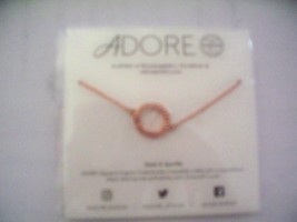 Adore Stack &amp; Sparkle Organic Circle Bracelet Rose Gold &amp; Swarovski Crystal New - £11.46 GBP