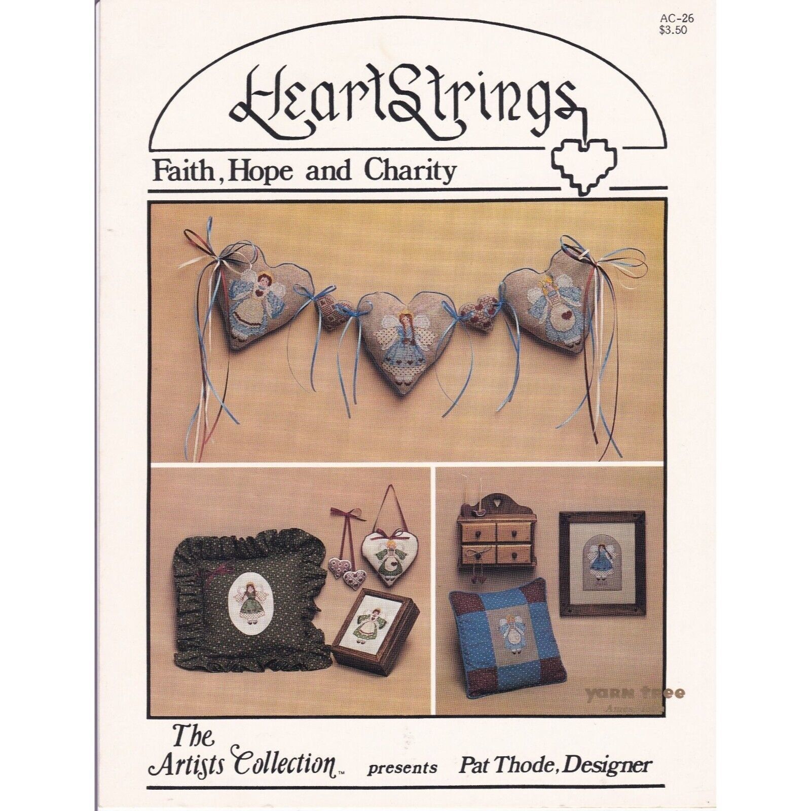 Primary image for Vintage Cross Stitch Patterns, Heartstrings Faith Hope and Charity Christmas