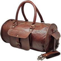 Jaald 18&quot; Leather Duffle Bag Travel Carry-on Luggage Overnight Gym Weekender Bag - £75.14 GBP+