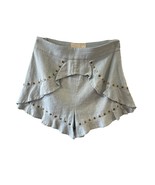 Anthropologie Moon River Linen Studded Ruffle Shorts Size XS Gray Boho C... - $13.60 CAD