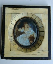 Antique portrait Miniature hand painted. frame details, , crackle details - £132.20 GBP