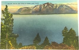 Mt. Tallac, Cross of Snow, Lake Tahoe, California, vintage postcard - £9.24 GBP