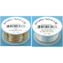 26 Gauge Gold Tone &amp; Non-tarnish Silver Plated Artistic Craft Wire Kit 2 Pcs - £22.35 GBP