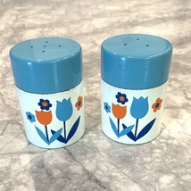 Vintage Lorrie Design Brand Salt And Pepper Shakers Blue Tulips Made In ... - $13.95