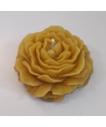 100% Natural Pure Yellow Beeswax 3&quot; Peony Flower Decor Decorative Flame ... - $19.40