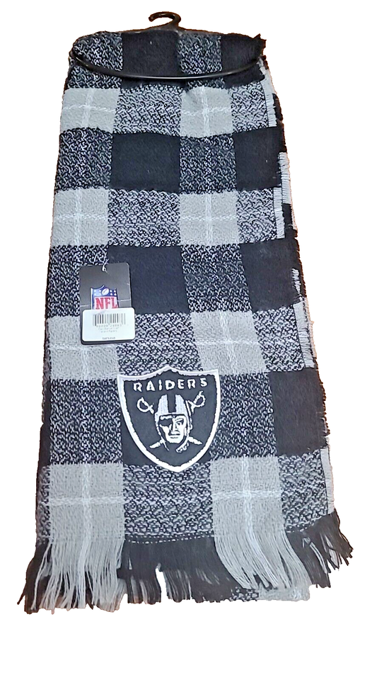 OAKLAND RAIDERS scarf NFL Plaid BLANKET scarf LICENSED cozy - $14.64