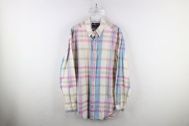 Vintage 90s Ralph Lauren Mens Large Hand Woven India Madras Plaid Button Shirt - £78.41 GBP