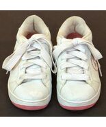 Heelys #7238 Girls 7 White Pink Glitter Logo Vintage 2000s Roller Shoes - $24.99