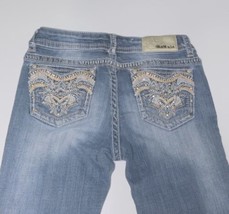 Grace in LA Girls Boot Cut Thick Stitch Designer Denim Jeans Bedazzled  14x28 - £23.64 GBP