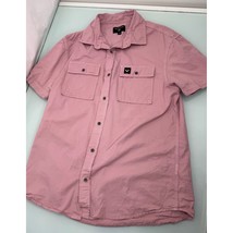 True Religion Men Shirt Button Up Short Sleeve Pink Medium M - £19.82 GBP