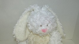 Baby Ganz Bellifuls bunny rabbit plush white cream rattle swirled fur USED - $11.87
