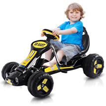 Go Kart Kids Ride On Car Pedal Powered Car 4 Wheel Racer Toy Black - £150.63 GBP